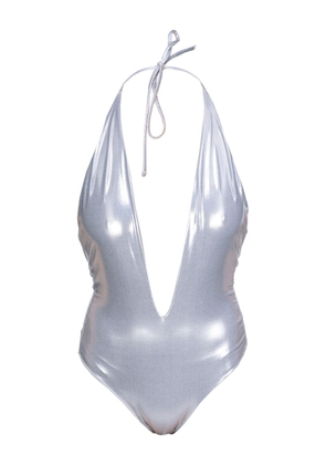PINKO V-neck metallic swimsuit - Silver