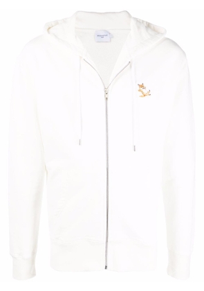 Maison Kitsuné logo-patch zip-up hoodie - Neutrals