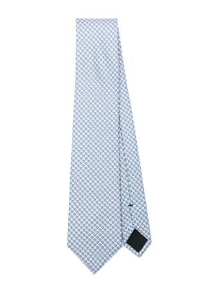 Brioni geometric-jacquard silk tie - Blue