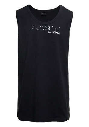 Balenciaga logo-print cotton tank top - Black