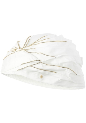 Maison Michel Carrie chains turban - White