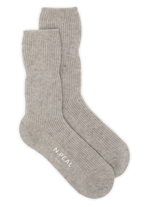 N.Peal rib-knit cashmere-blend socks - Grey
