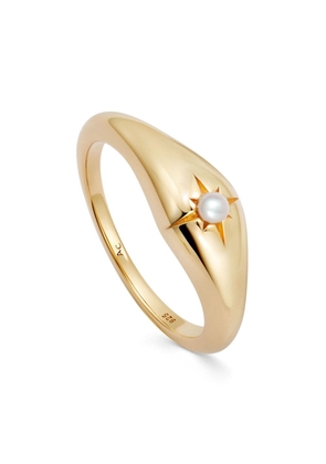 Astley Clarke mini Aurora pearl-embellished ring - Gold