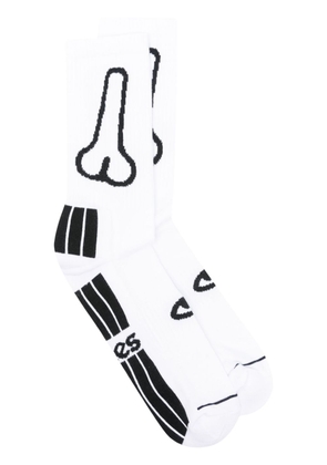Aries Willy ribbed-knit socks - White