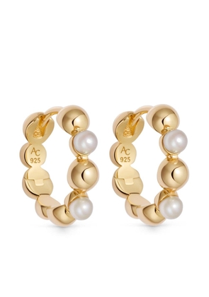Astley Clarke Aurora Atom pearl hoop earrings - Gold