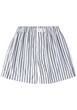 Closed striped organic cotton deck shorts - Grey