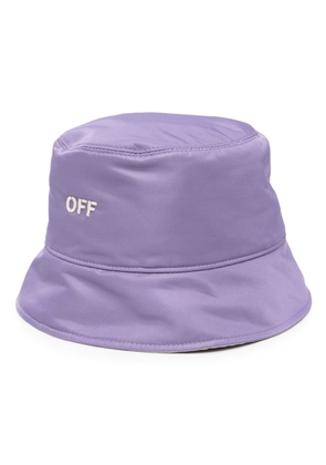 Off-White logo-embroidered bucket hat - Purple