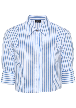 LIU JO stripe-pattern cropped shirt - White