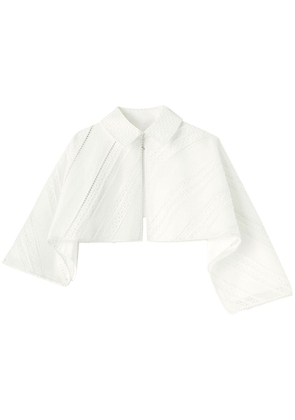 Jil Sander embroidered asymmetric cape - White