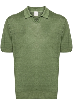120% Lino fine-knit linen polo shirt - Green