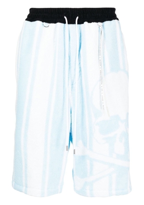 Mastermind World stripe-print fleece shorts - Blue