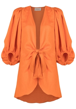 Adriana Degreas V-neck tie-fastening mini dress - Orange
