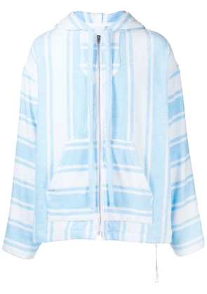 Mastermind World zip-up striped cotton hoodie - Blue