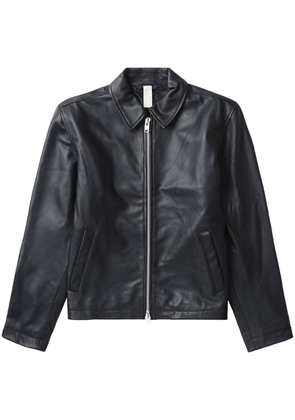Sunflower zip-up leather jacket - Black