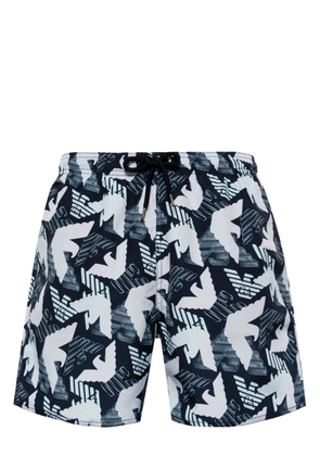 Emporio Armani logo-print swim shorts - Blue