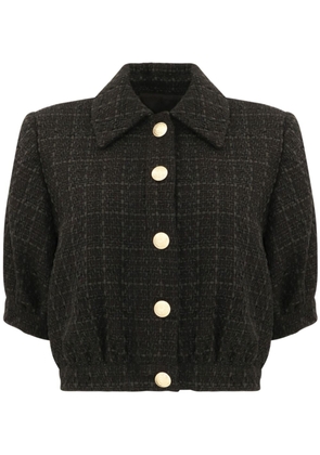 L'Agence Cove cropped tweed jacket - Black