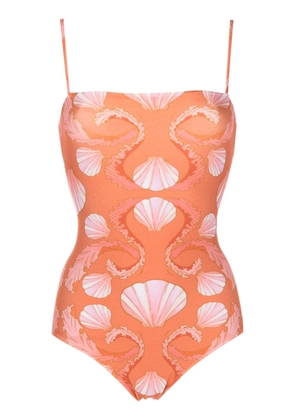 Adriana Degreas graphic-print swimsuit - Orange