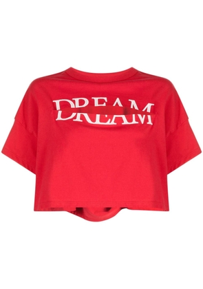 Undercover slogan-print cut-out T-shirt - Red