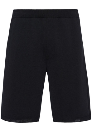 Prada logo-appliqué knitted bermuda shorts - Black