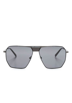 Karl Lagerfeld logo-print pilot-frame sunglasses - Black