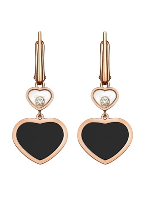 Chopard Rose Gold And Diamond Happy Hearts Earrings