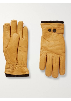 Hestra - Utsjö Fleece-Lined Full-Grain Leather Gloves - Men - Yellow - 8