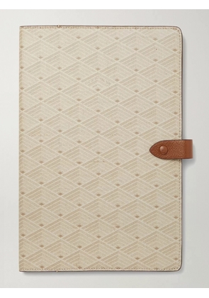 Métier - Leather-Trimmed Printed Canvas Notebook - Men - Neutrals