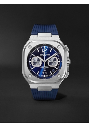Bell & Ross - BR 05 Automatic Chronograph 42mm Stainless Steel and Rubber Watch, Ref.No. BR05C-BUBU-ST/SRB - Men - Blue