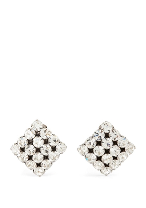 Alessandra Rich Embellished Square Clip-On Earrings