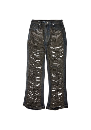Rick Owens Shredded Straight Jeans