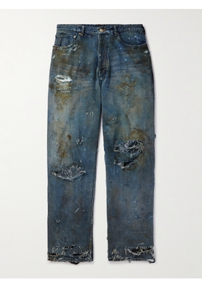 Balenciaga - Super Destroyed Wide-Leg Jeans - Men - Blue - S