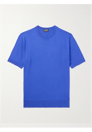 Zegna - Cotton T-Shirt - Men - Blue - IT 48