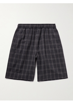 Our Legacy - Straight-Leg Checked Woven Shorts - Men - Gray - IT 44