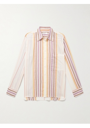 Universal Works - Striped Cotton-Jacquard Shirt - Men - Neutrals - XS