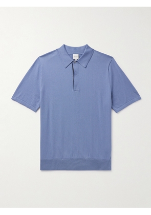 Paul Smith - Logo-Embroidered Organic Cotton Polo Shirt - Men - Blue - S