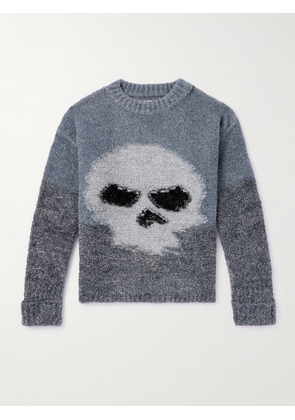 ERL - Metallic Intarsia-Knit Sweater - Men - Gray - XS