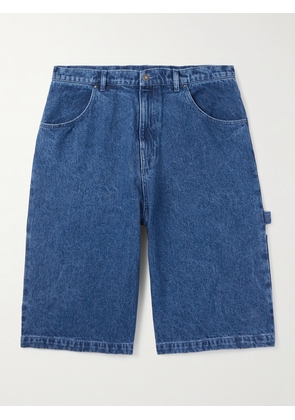 SKY HIGH FARM - Wide-Leg Logo-Embroidered Denim Shorts - Men - Blue - XS