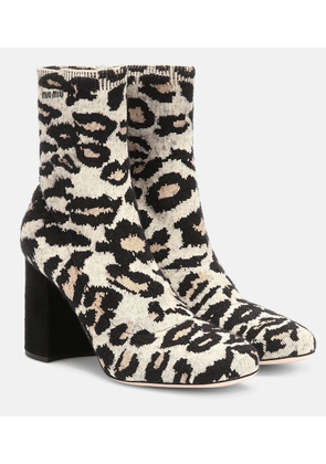 Miu Miu Leopard-print jacquard ankle boots