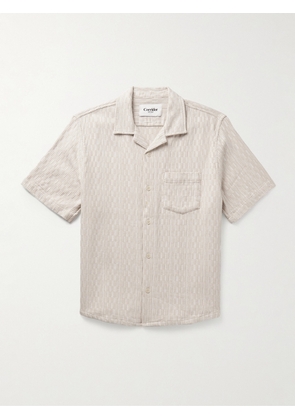 Corridor - Camp-Collar Cotton-Jacquard Shirt - Men - White - S