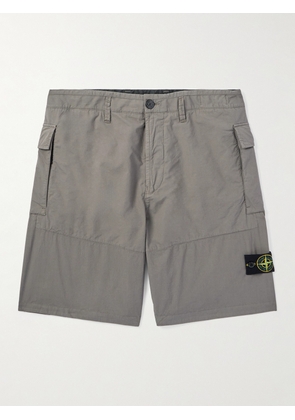 Stone Island - Straight-Leg Logo-Appliquéd Stretch-Cotton Bermuda Shorts - Men - Gray - UK/US 28