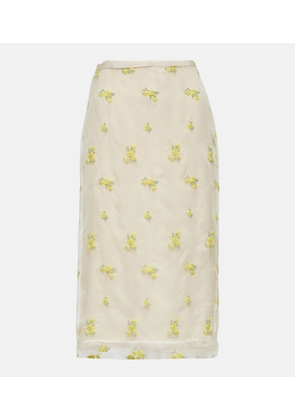 Gucci Embroidered floral midi skirt