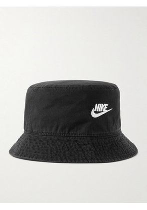 Nike - Apex Logo-Embroidered Cotton-Twill Bucket Hat - Men - Black - S