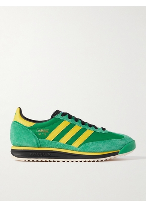 adidas Originals - SL72 RS Suede and Leather-Trimmed Mesh Sneakers - Men - Green - UK 5