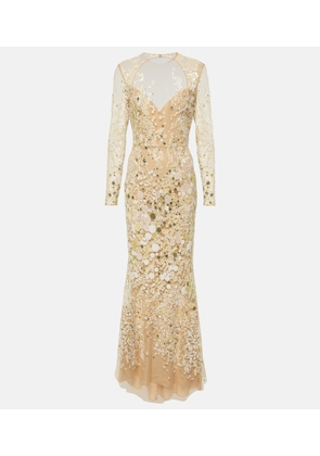 Elie Saab Atom sequined embroidered tulle gown