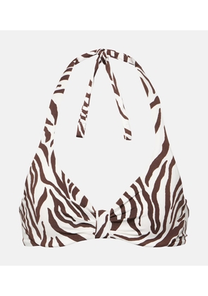 Max Mara Allegra zebra-print bikini top