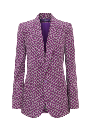 Ralph Lauren - Myles Printed Silk Blazer - Purple - US 8 - Moda Operandi