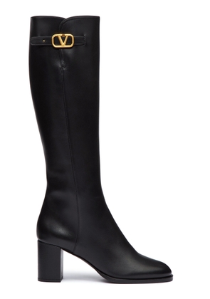 Valentino Garavani - Leather Knee Boots - Black - IT 37 - Moda Operandi