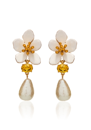 Oscar de la Renta - Enameled Flower Earrings - White - OS - Moda Operandi - Gifts For Her