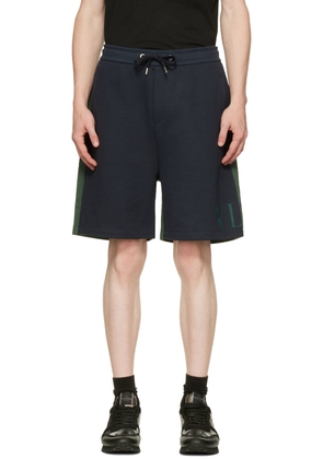 Valentino Navy & Green 'VLTN' Shorts