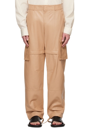 ANDREĀDAMO Brown Convertible Leather Pants